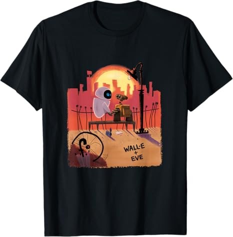 Disney Pixar’s Wall-E And Eve Sunset T-Shirt Size S – 5XL Gift For Friends