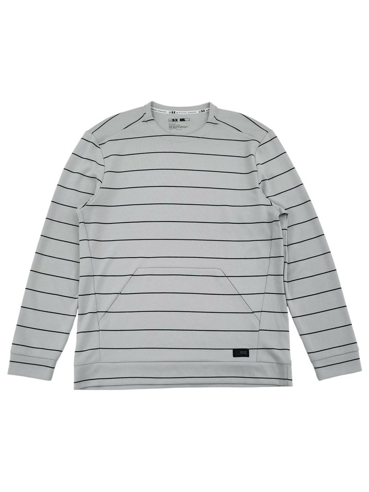 MSX By Michael Strahan Mens High Rise Gray Double Knit Long Sleeve Shirt