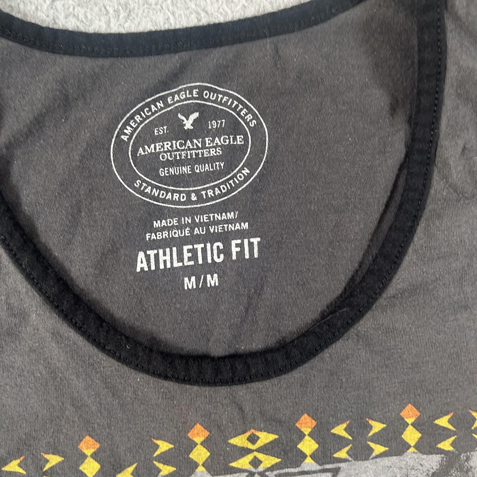 American Eagle Outfitters Shirt Mens Medium Gray Western Skull Graphic Tank Top gallery