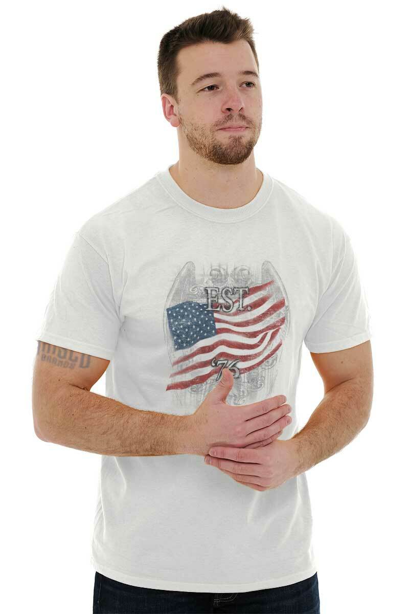 American Flag USA Patriotic United States Adult Short Sleeve Crewneck Tee gallery