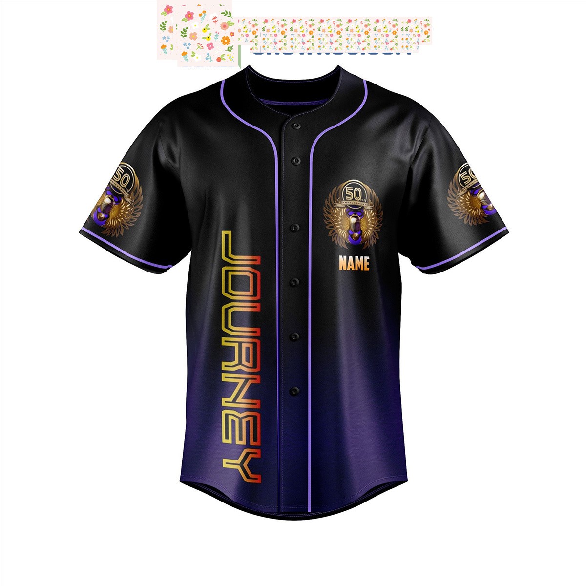 Journey 50th Anniversary Freedom Tour Baseball Jersey