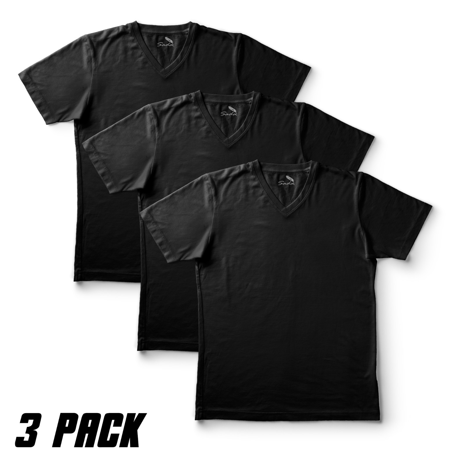 Sada T-Shirts 3-Pack Plain V-Neck T-Shirts for Men Sizes S-6XL gallery