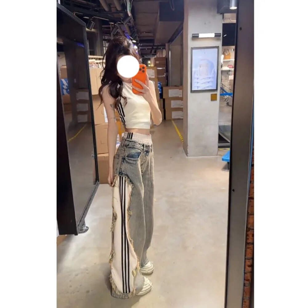 Fashionable High-Waist Sleeveless Strap Vest Top And Casual Pants Set Spring Sum