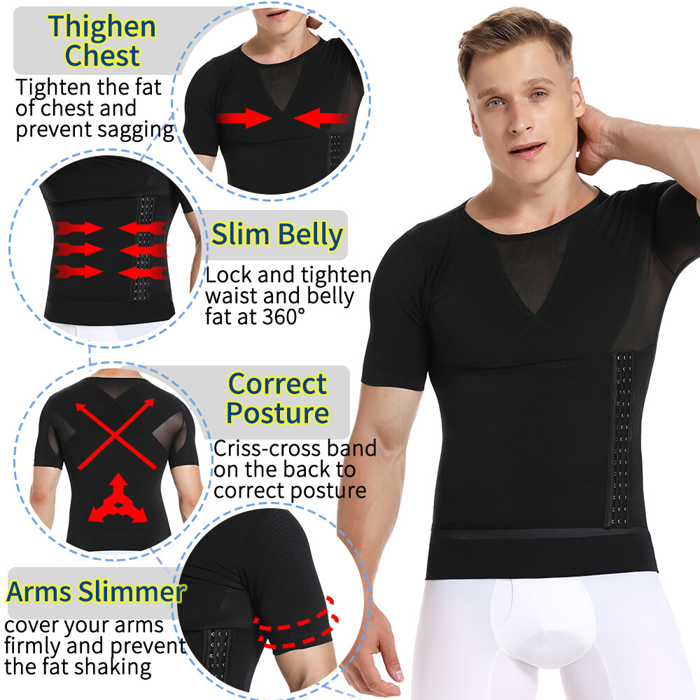 Men Slimming Body Shaper Vest Abs Abdomen Compression Shirts Fitness Tank Tops gallery