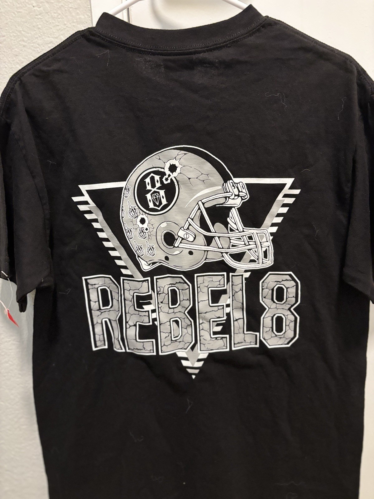Rebel 8 eight Skull Helmet Double Sided Vintage 2003 Tshirt Med gallery