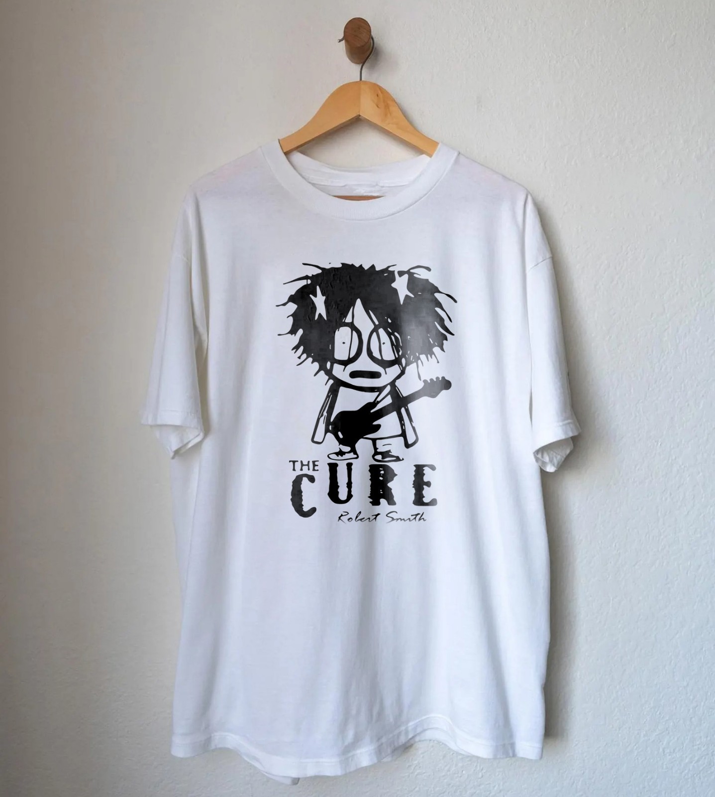 NEW! The Cure Robert Smith Cartoon Goth Band T-shirt White Heavy Cotton T-Shirt gallery
