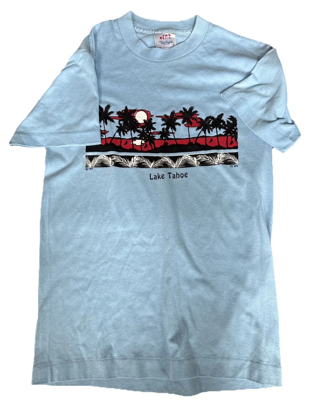 Vtg 80s Lake Tahoe T-Shirt Blue Size Small Single Stitch Tee-jays gallery