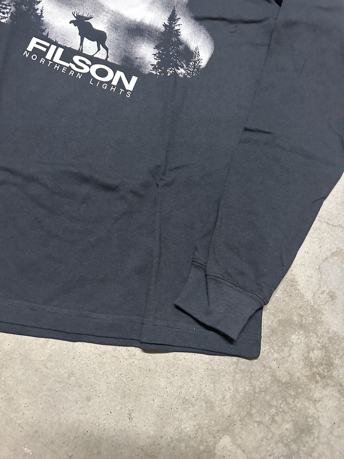 NWT Filson Northern Lights Long Sleeve Moose T Shirt Black Made in USA Outdoors gallery