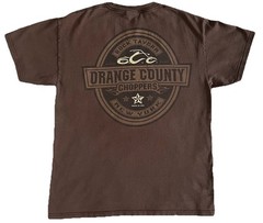 Vintage 2000s Orange County Choppers T-Shirt Brown Size Large Motorcycle Y2K