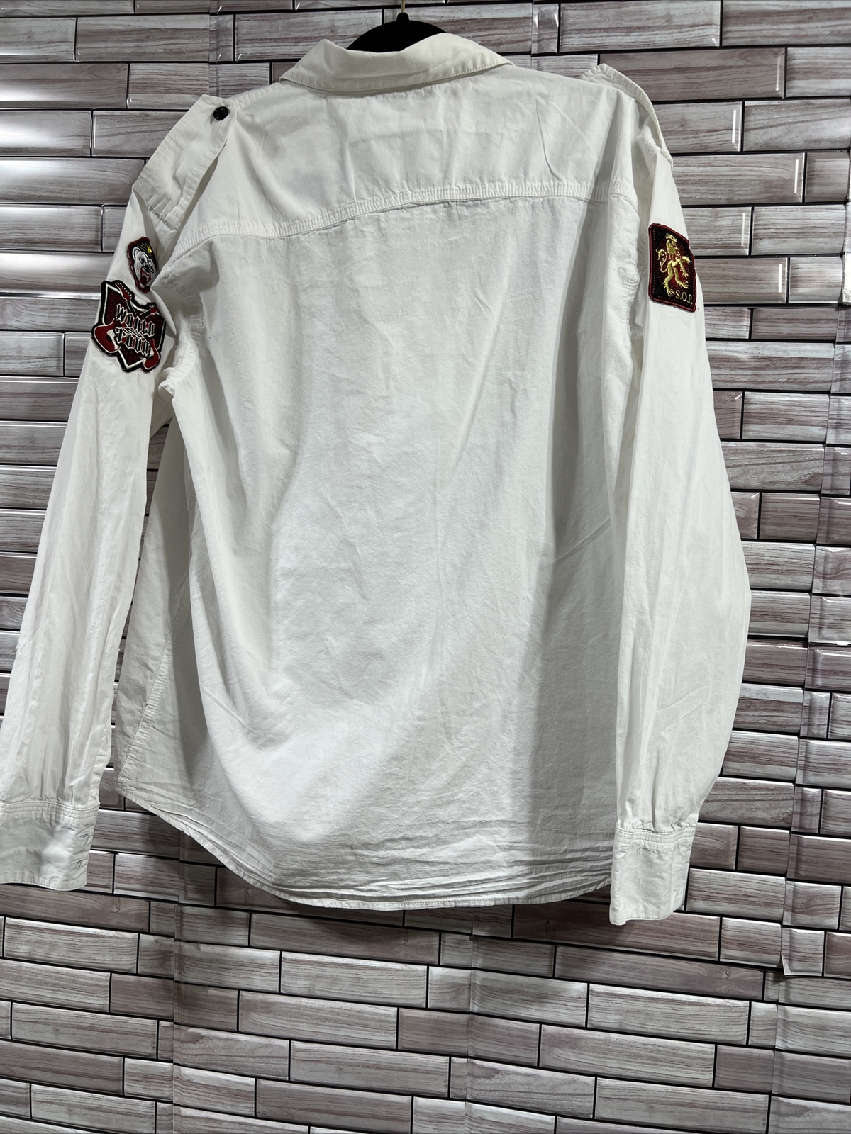 Songs of Freedom mens XL shirt Full Button Up Tab Sleeves Logo Motor City gallery