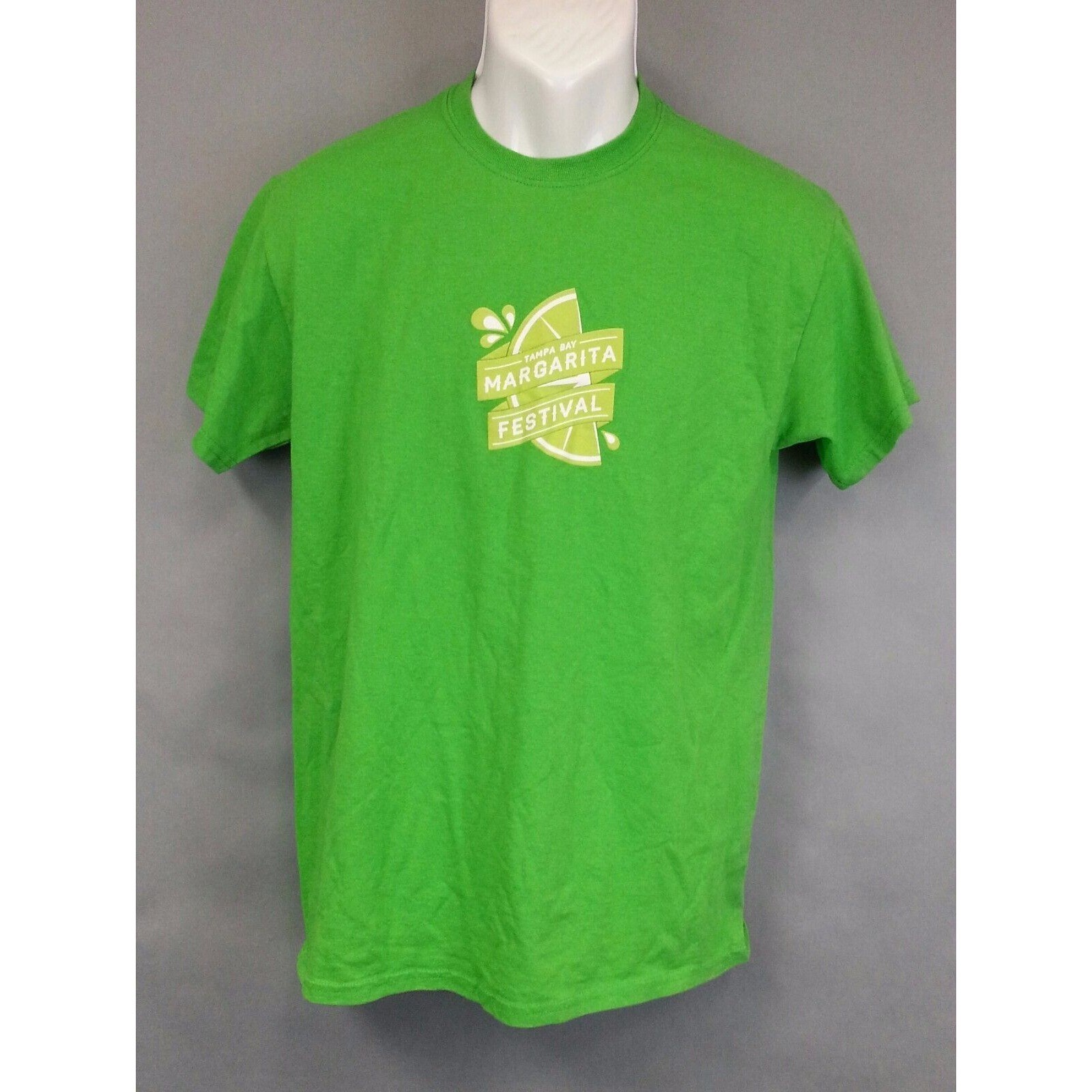 TAMPA BAY Margarita FESTIVAL Lime Green T shirt Size M Unisex Ad Advertising