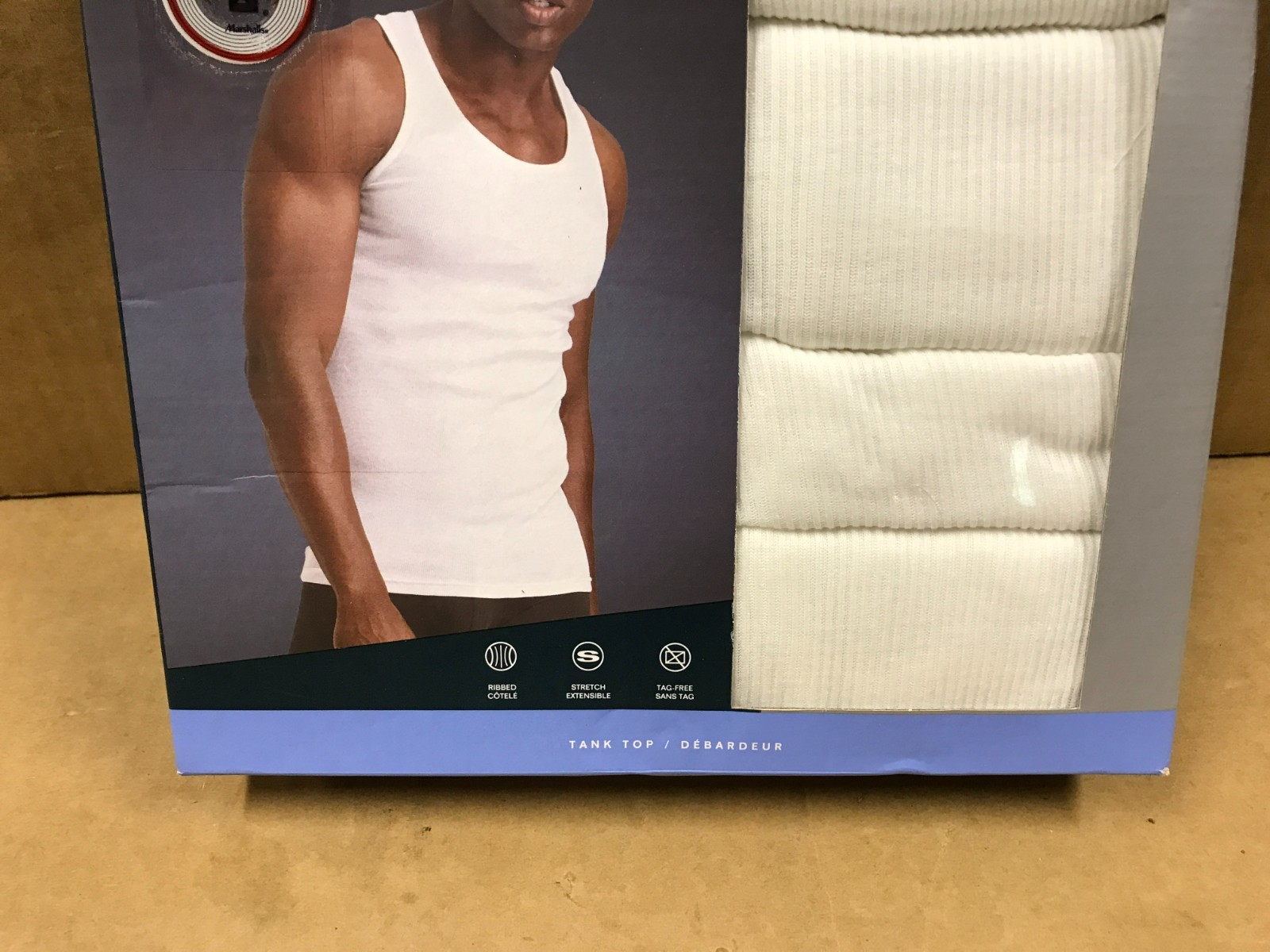 NIB Perry Ellis Portfolio 4-Pack Tank Tops - White - Men's Size Large gallery