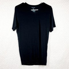 Tommy John Men Sz M Black Second Skin Soft V Neck Short Sleeve Classic Staple