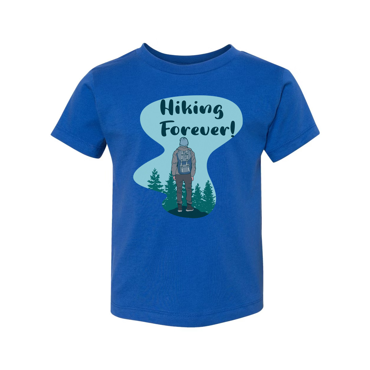 Unisex Hiking Forever Graphic T Shirt With Backpacker And Forest Scene Artwork F gallery