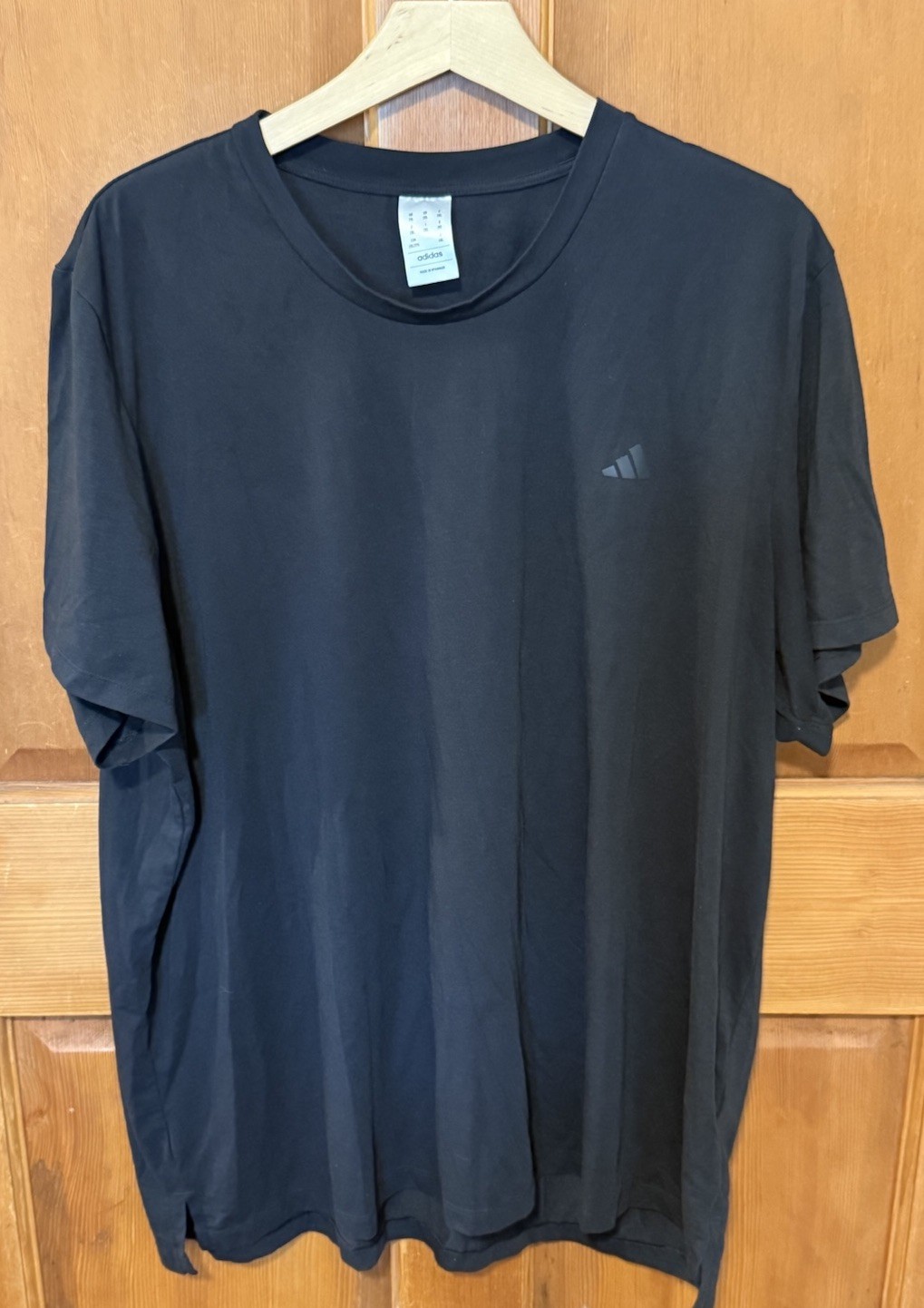 ADIDAS Train Essentials Black Crewneck Black Logo T-shirt Mens Size 2XL XXL gallery