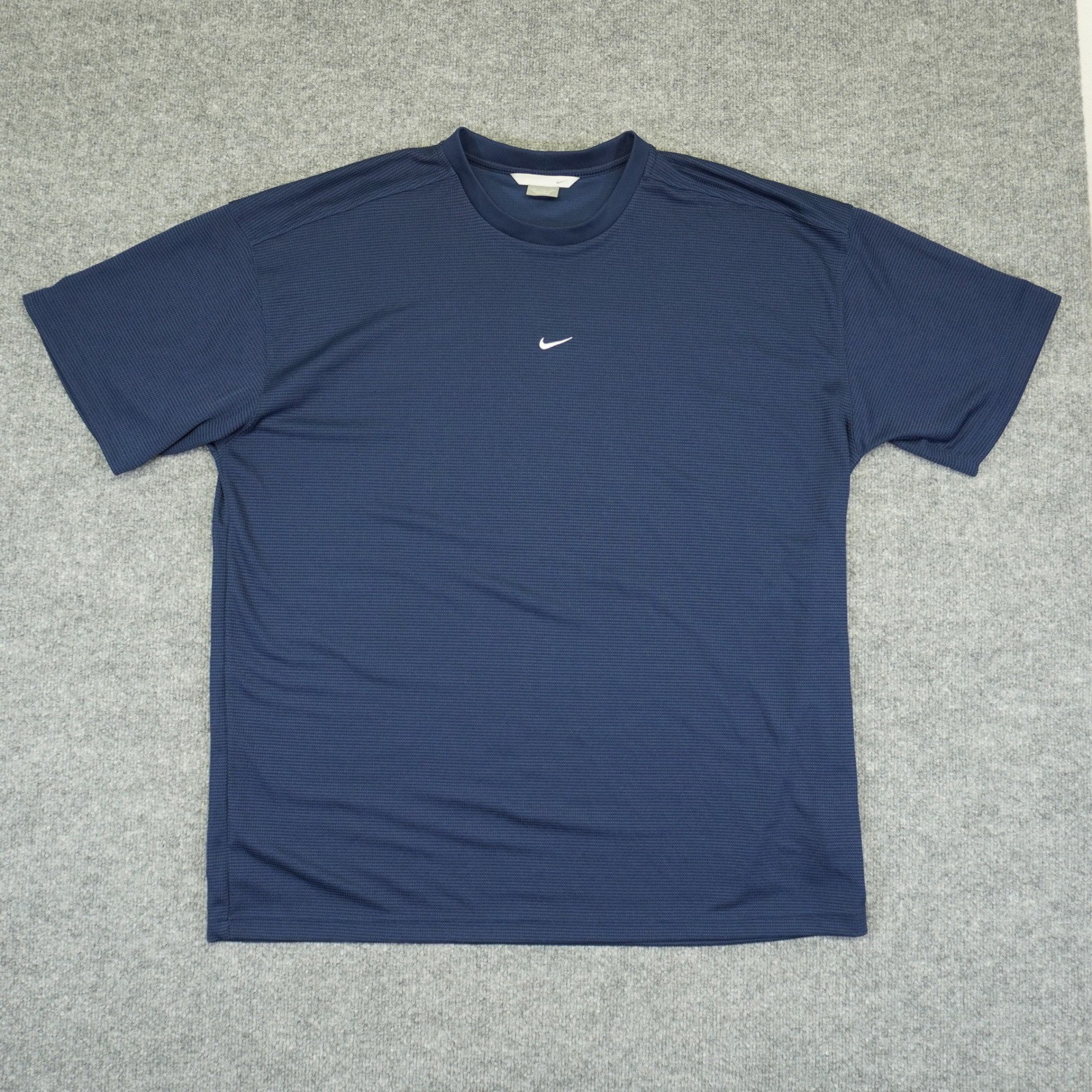Vintage Nike Center Swoosh Men 3XL Navy Blue T Shirt 2000s Silver Tag Y2K gallery