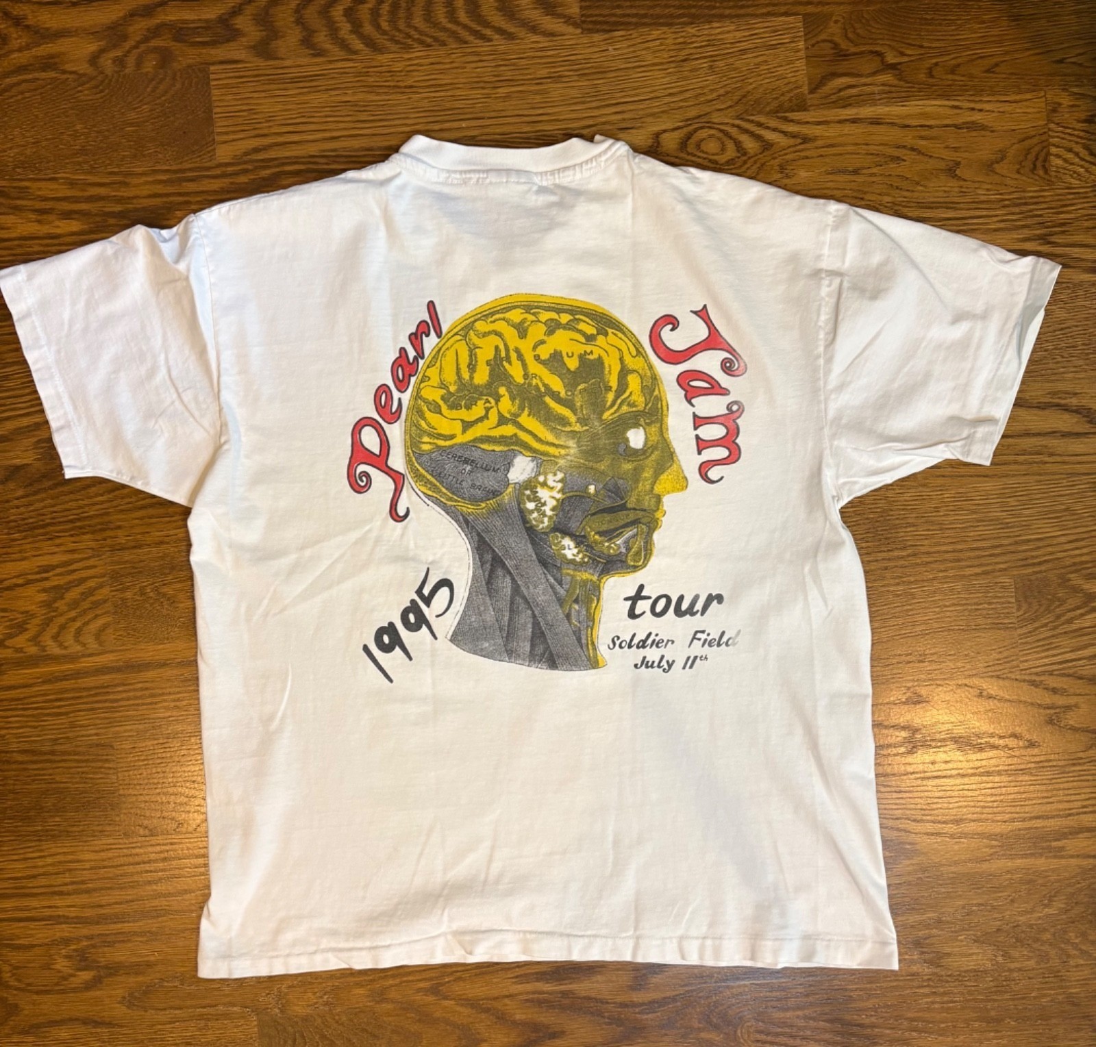 Vintage 1995 Pearl Jam Soldier Field Chicago Shirt Rare 90s Grunge Band Tee XL gallery