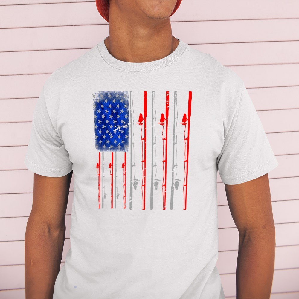 Fishing American Flag Unisex T-shirt | Father's Day Fishing Gifts gallery
