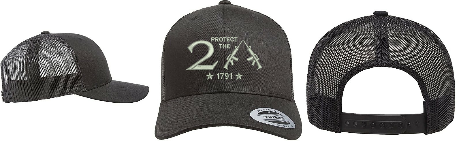 Yupoong Snapback Trucker Embroidered Hat Protect The 2nd Amendment AR15 gallery