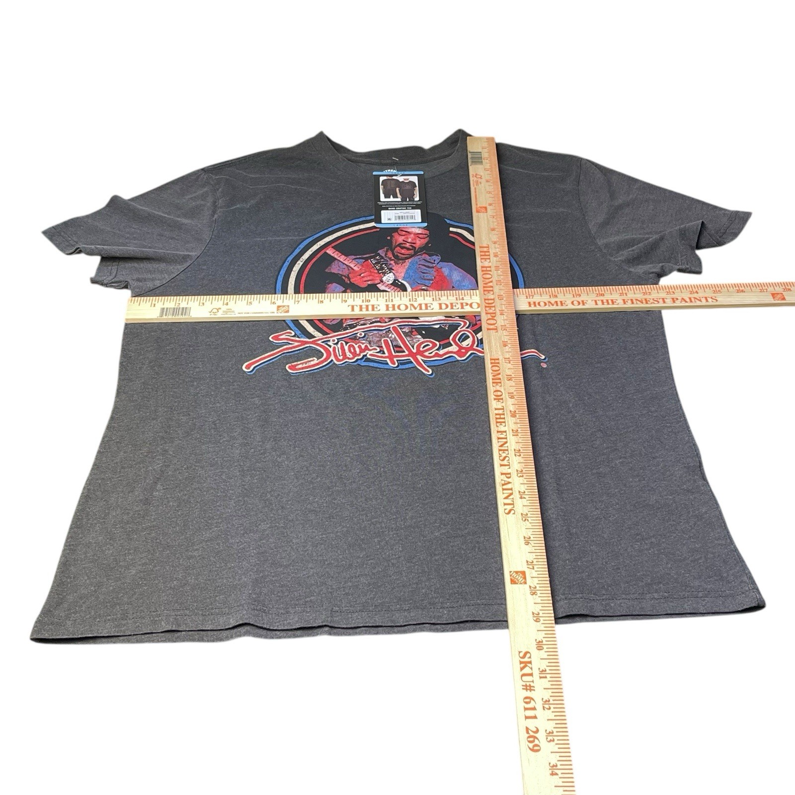 Jimi Hendrix Shirt Mens Large 1969 Tour Graphic Tee Charcoal Gray Authentic NEW gallery