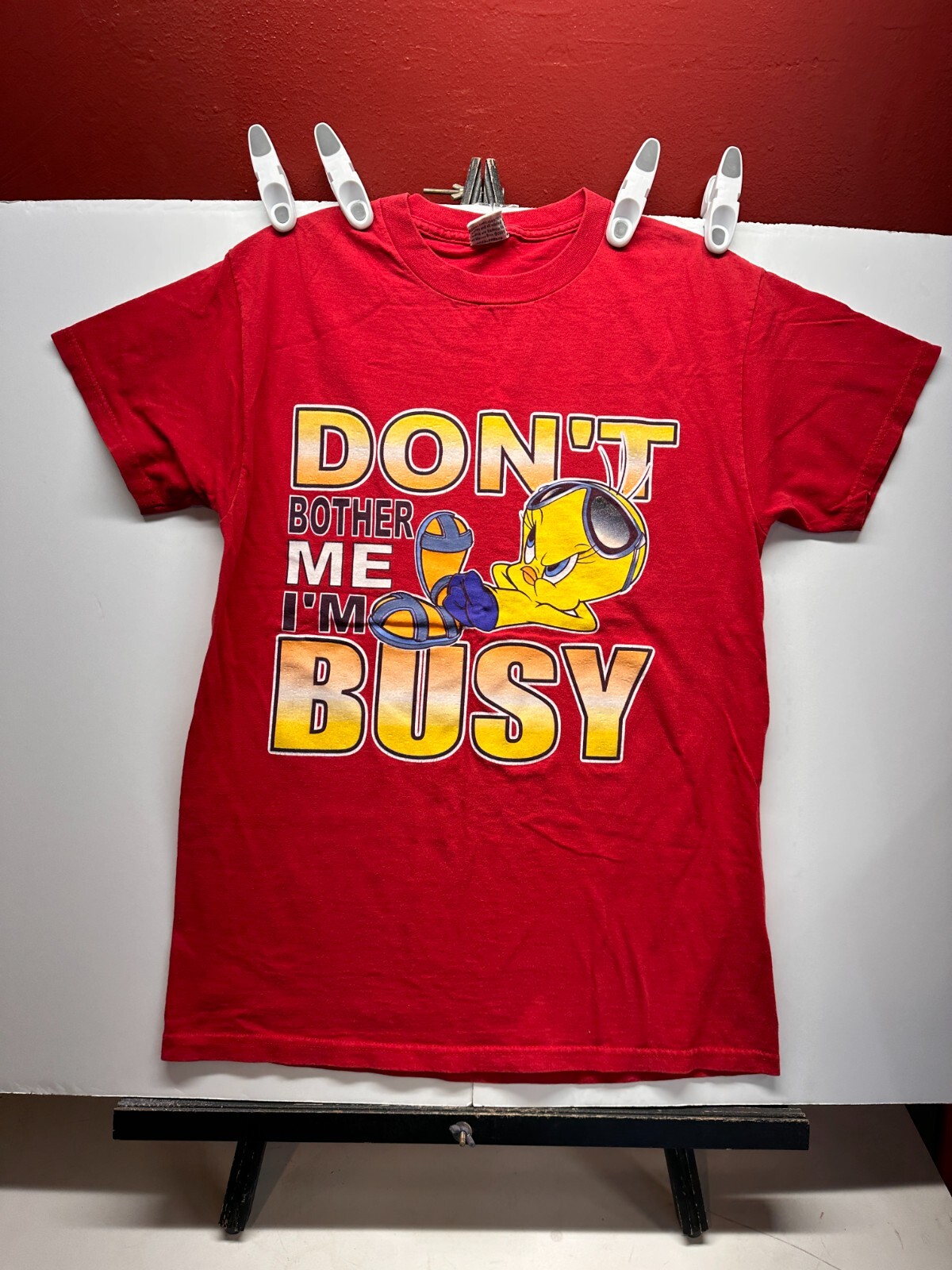 Vintage Looney Tunes 2001 Tweety Bird Don’t Bother Me I'm Busy TShirt Sz L gallery