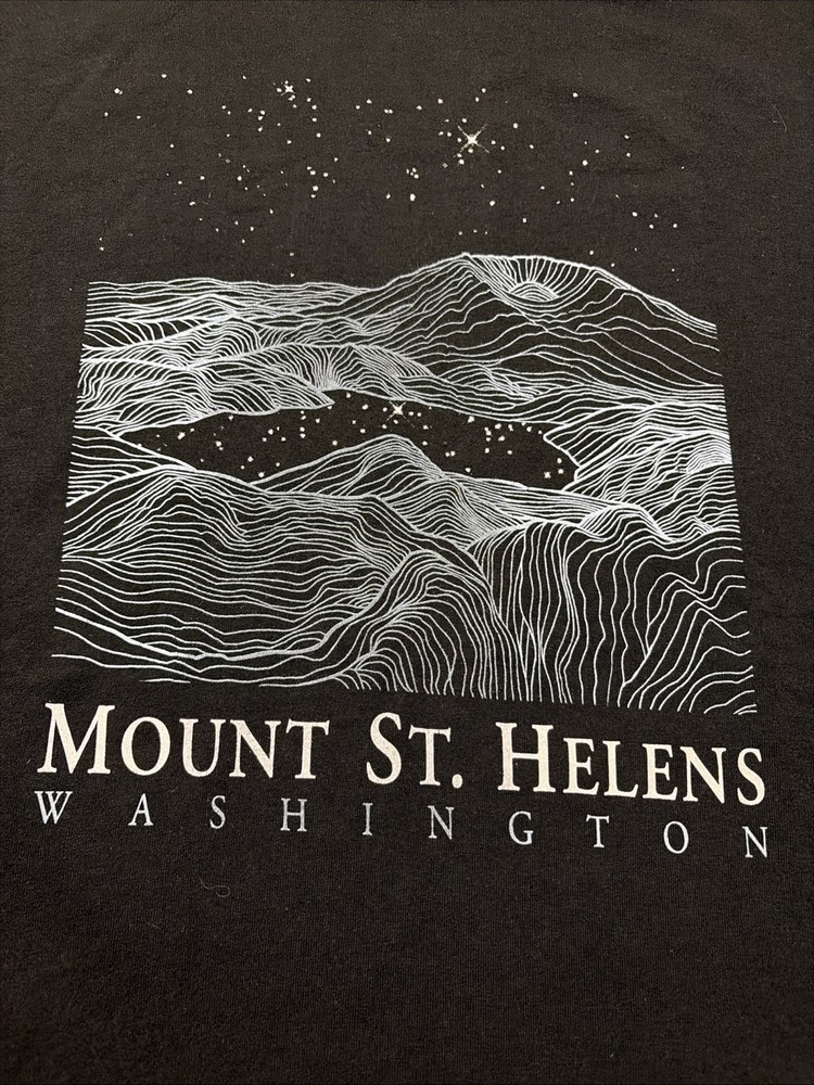 Vintage 90s Mount St. Helens Washington Topographic Single Stitch Belton XL