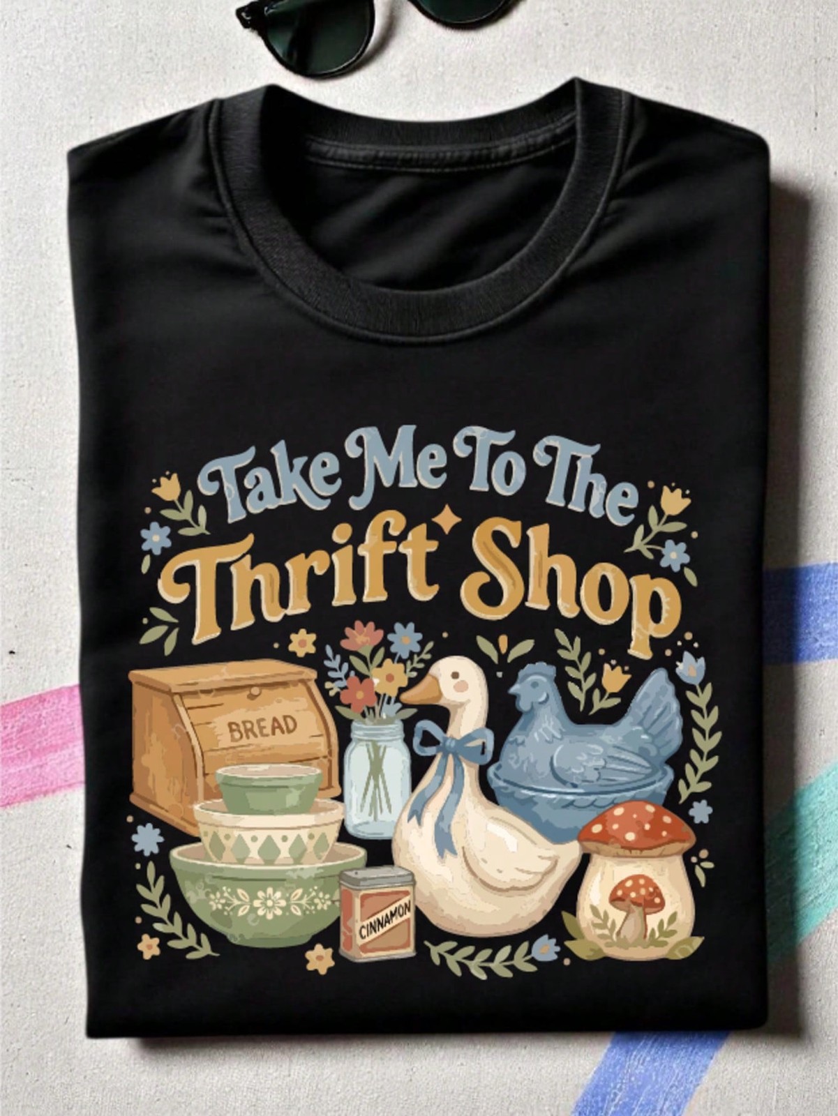 Take Me To The Thrift ShopT-Shirt, Minimal Aesthetic Tshirt, Cute Thrift Cup Tee gallery