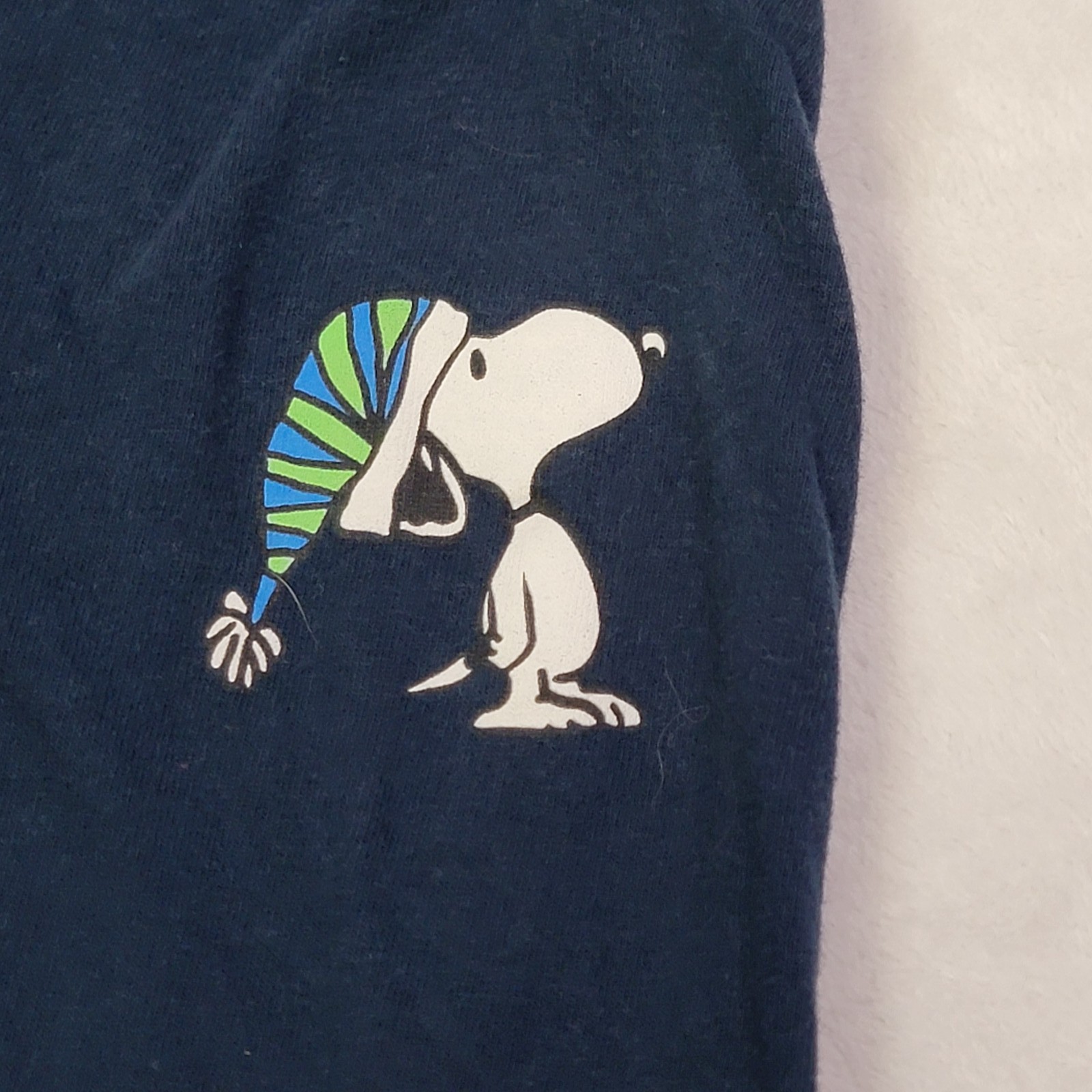 Vans Peanuts Christmas Snoopy Charlie Brown Long Sleeve Shirt Men's Size L Navy gallery