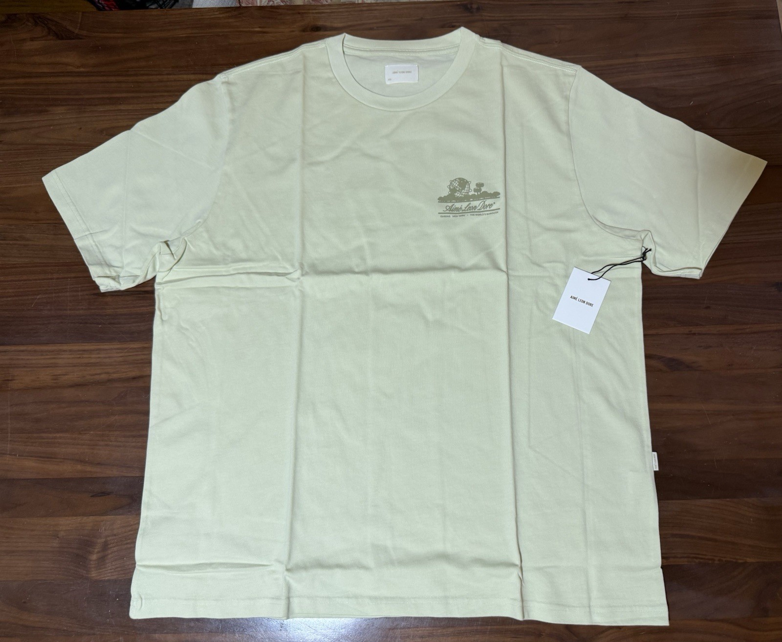 Aime Leon Dore ALD Unisphere Tee Cotton Logo T-Shirt SS25 In Aloe Wash Size XXL gallery