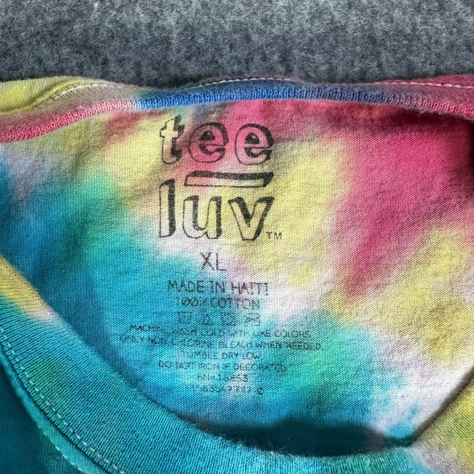 Tee Luv Mens Chillin Smiley Face Sun Tie Dye Graphic T-Shirt XL Multicolor gallery