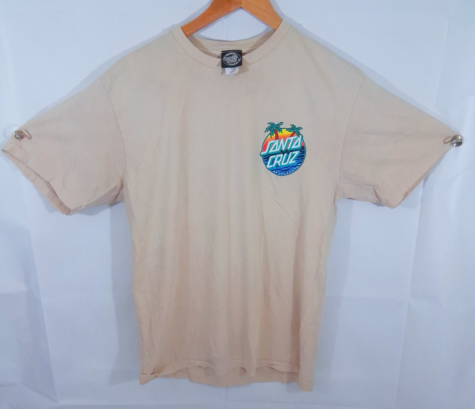 The Original SANTA Cruz SKATEBOARD T-Shirt Short Sleeve Size M Medium Beige gallery