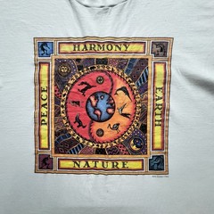 Vintage 1994 Human-i-Tees Peace Harmony Nature Earth Shirt XL Made USA