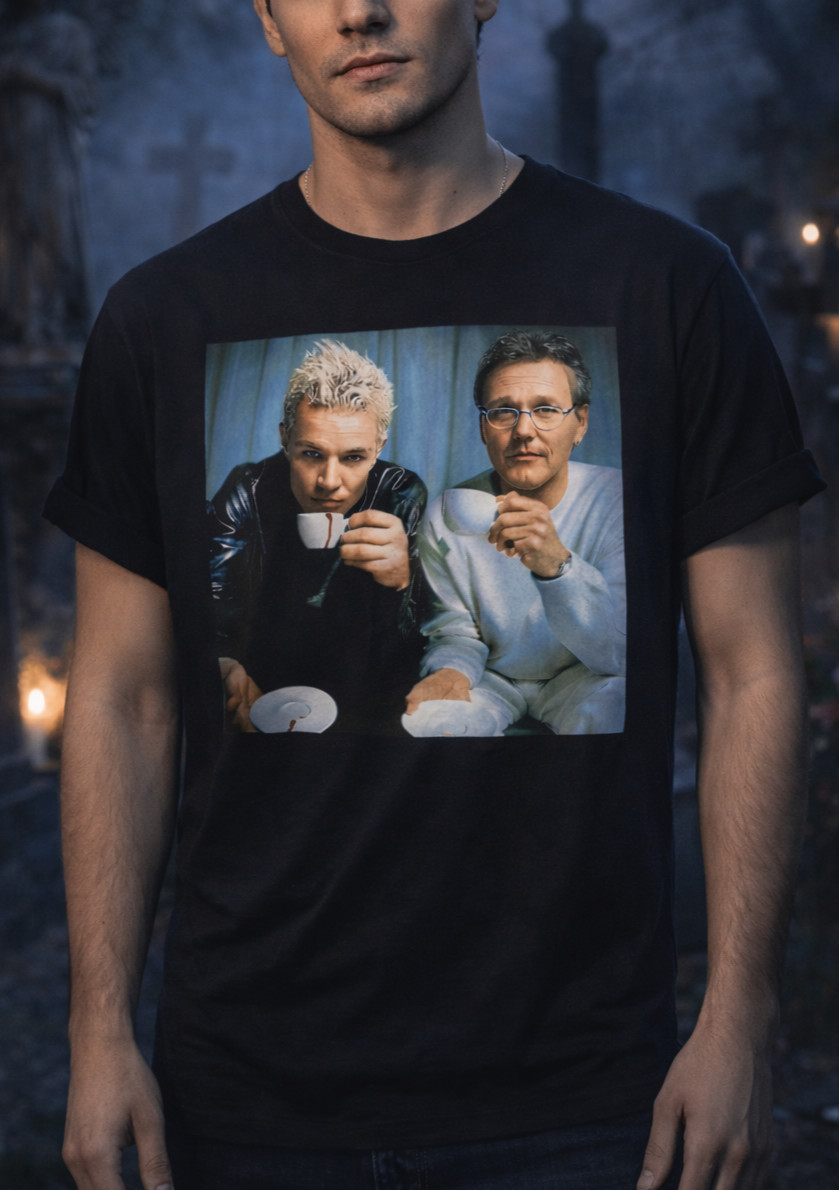Buffy the Vampire Slayer T-Shirt ✩ SPIKE + GILES Tea Party ♡ Vintage Retro TV! gallery