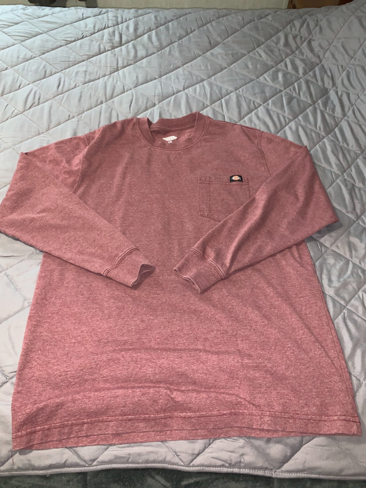 Dickies Heavy weight long Sleeve, T Shirt, Large, Red Rust 50%Cotton 50% Poly, gallery