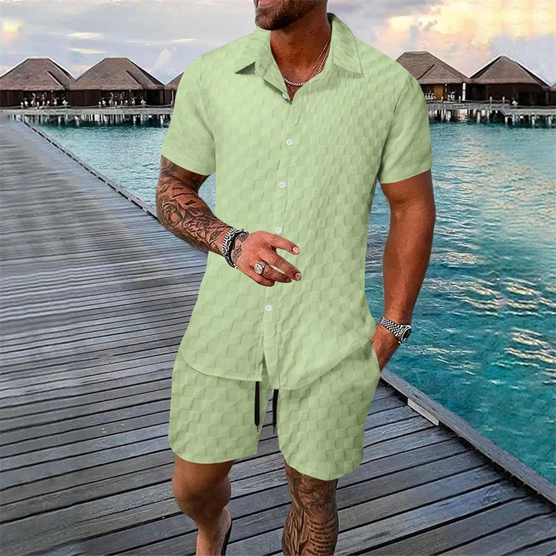 6 colors European and American new summer men's fashion pure color casual gallery