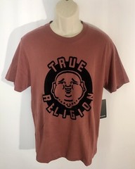True Religion Crew Tee Buddha Face Log Men’s Short Sleeve Multiple Sizes Sangria