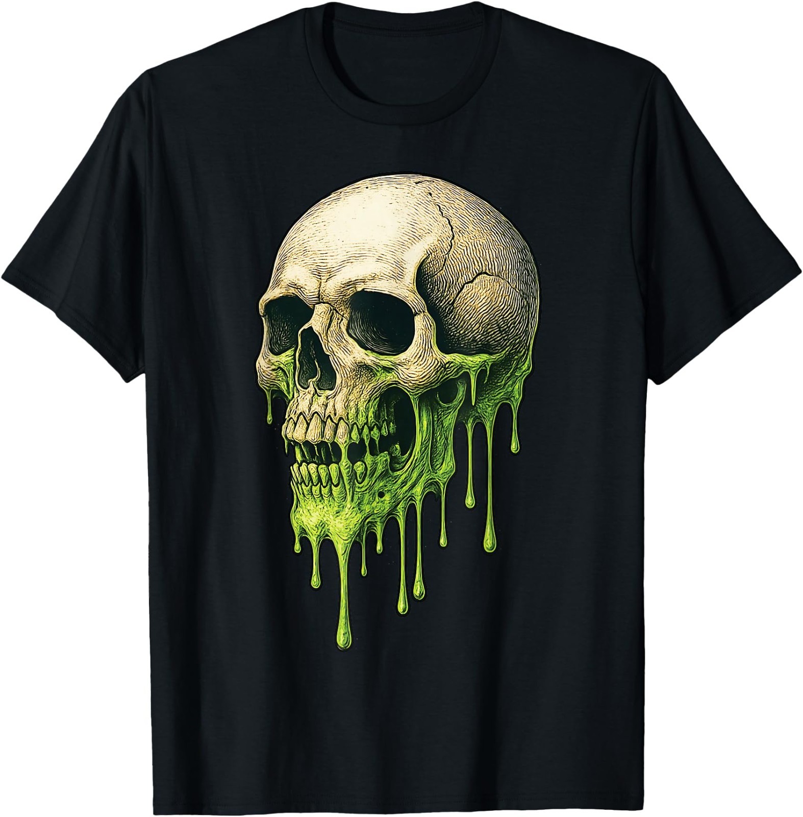 Halloween Melting Skull Graphic T-Shirt gallery