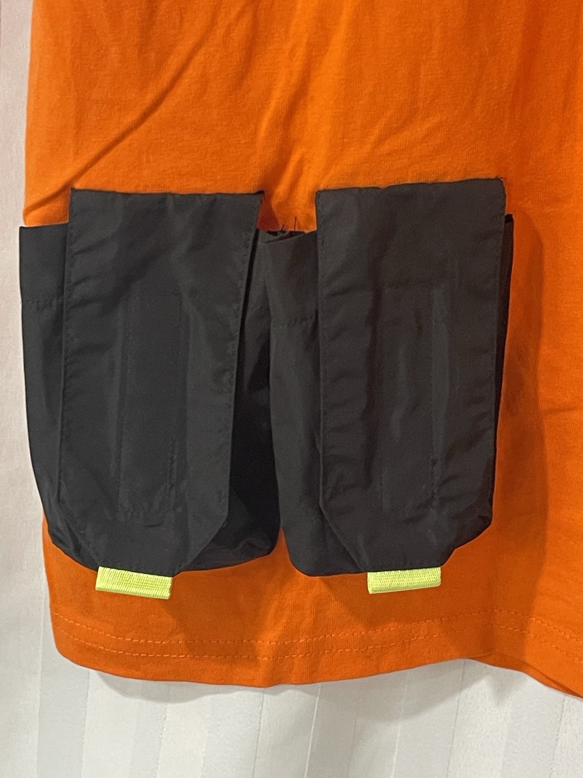 Vintage Switch Remarkable Buckle Pocket Strap T-shirt Orange Black XL Yellow gallery