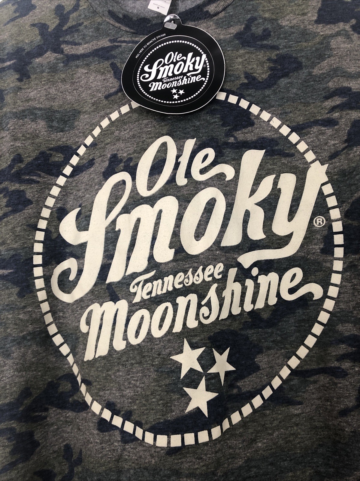 Men’s Ole Smoky Moonshine T-shirt Size Small Logo Tee Camo gallery