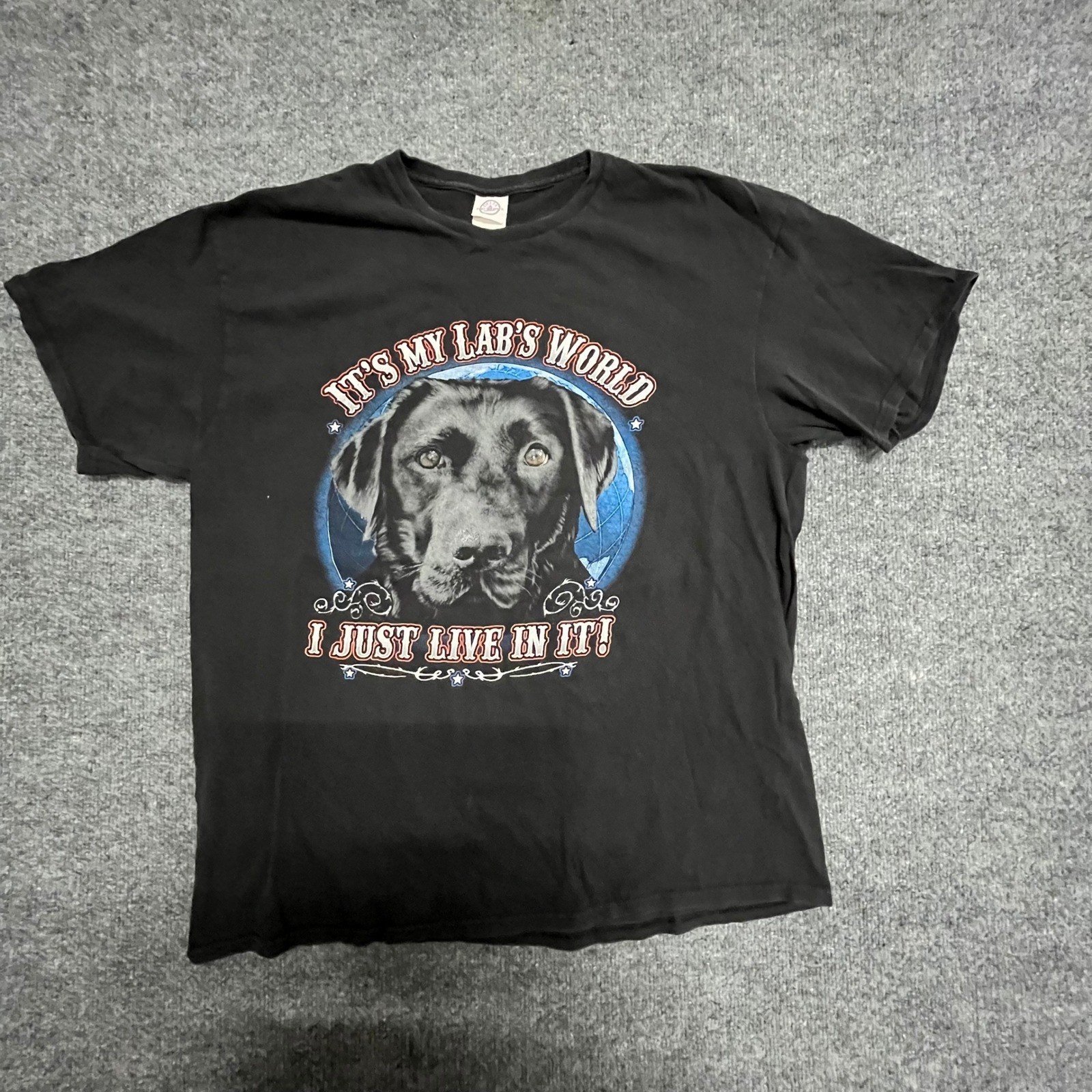 Delta Pro Weight T-Shirt Mens Size XL Black It's My Lab's World Dog Graphic Tee gallery