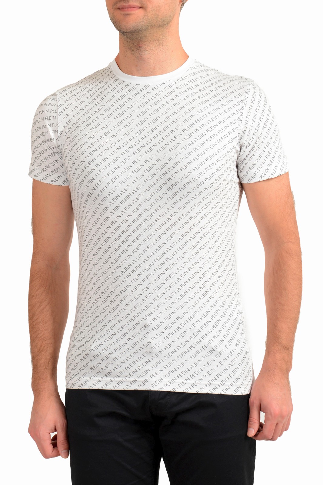 Philipp Plein Men’s White Short Sleeve Logo Print Crewneck T-Shirt US XL IT 54