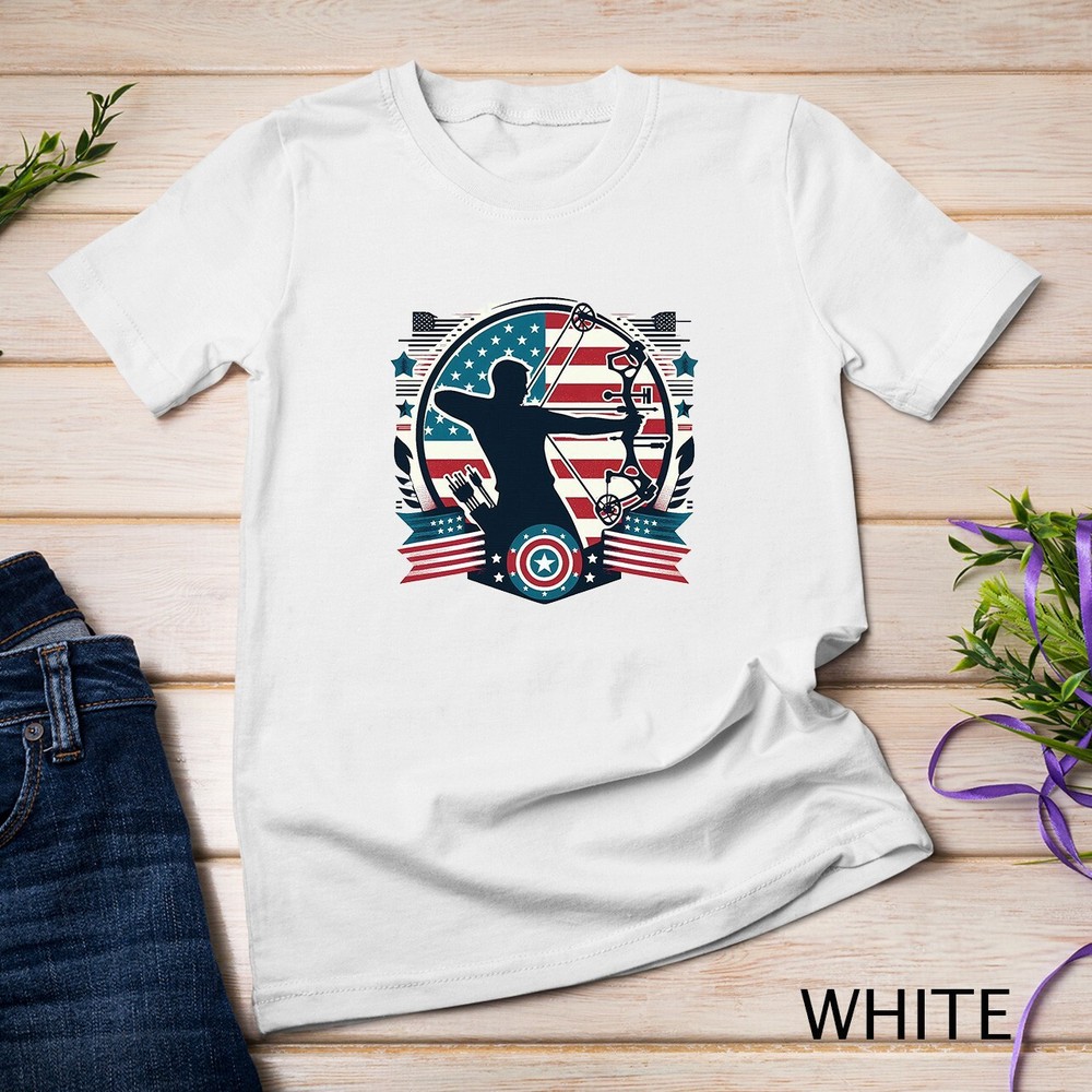 Cool Archery American Archery Us Flag LoverT-Shirt Unisex T-shirt