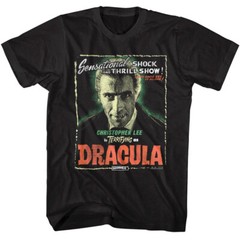 Dracula Terrifying Christopher Lee Men’s T Shirt Vampire Hammer Horror