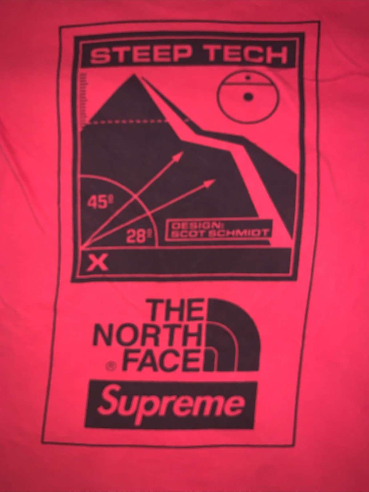 Supreme X The North Face Steep Tech Red T-Shirt 2016 SS16 Size Small Y2K gallery