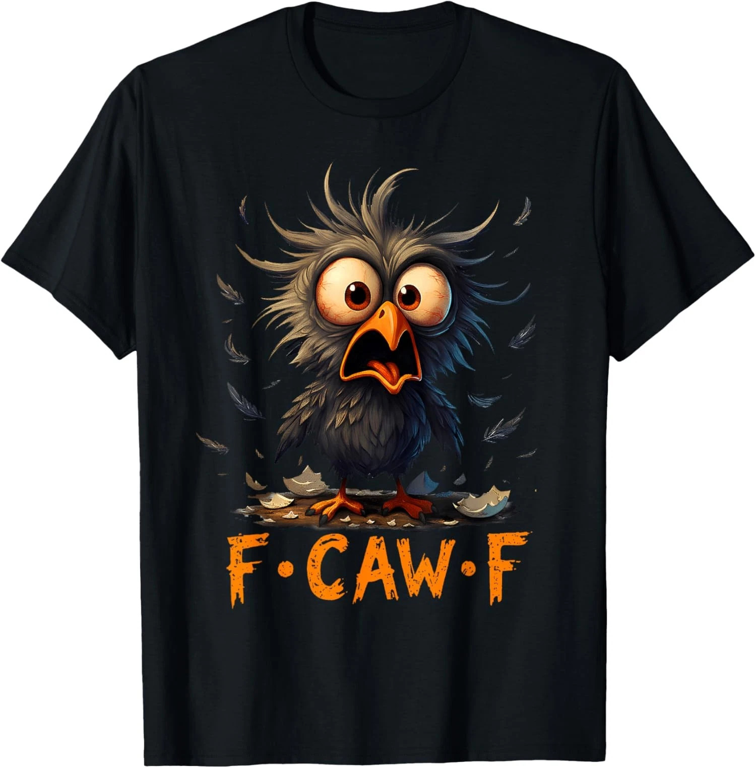 Funny F-Caw-F Black Crow Humor Quote Bird Meme Unisex T-Shirt gallery