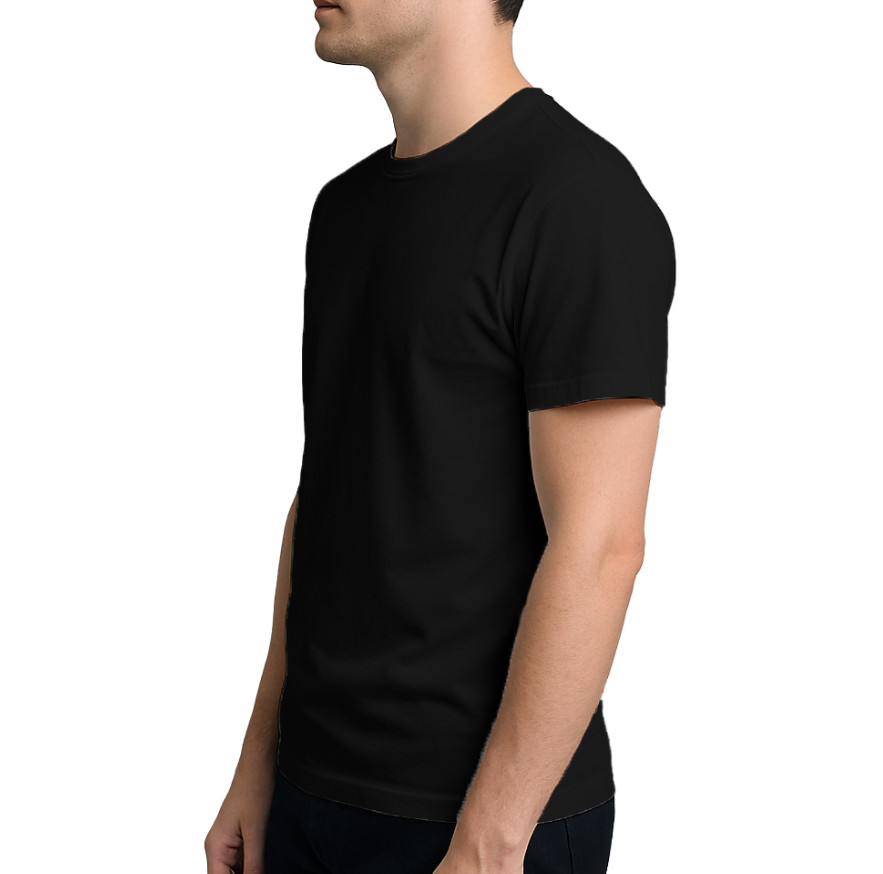 5 Pack Black Premium Soft Cotton Blank T Shirts Unisex Crew Neck Short Sleeve gallery