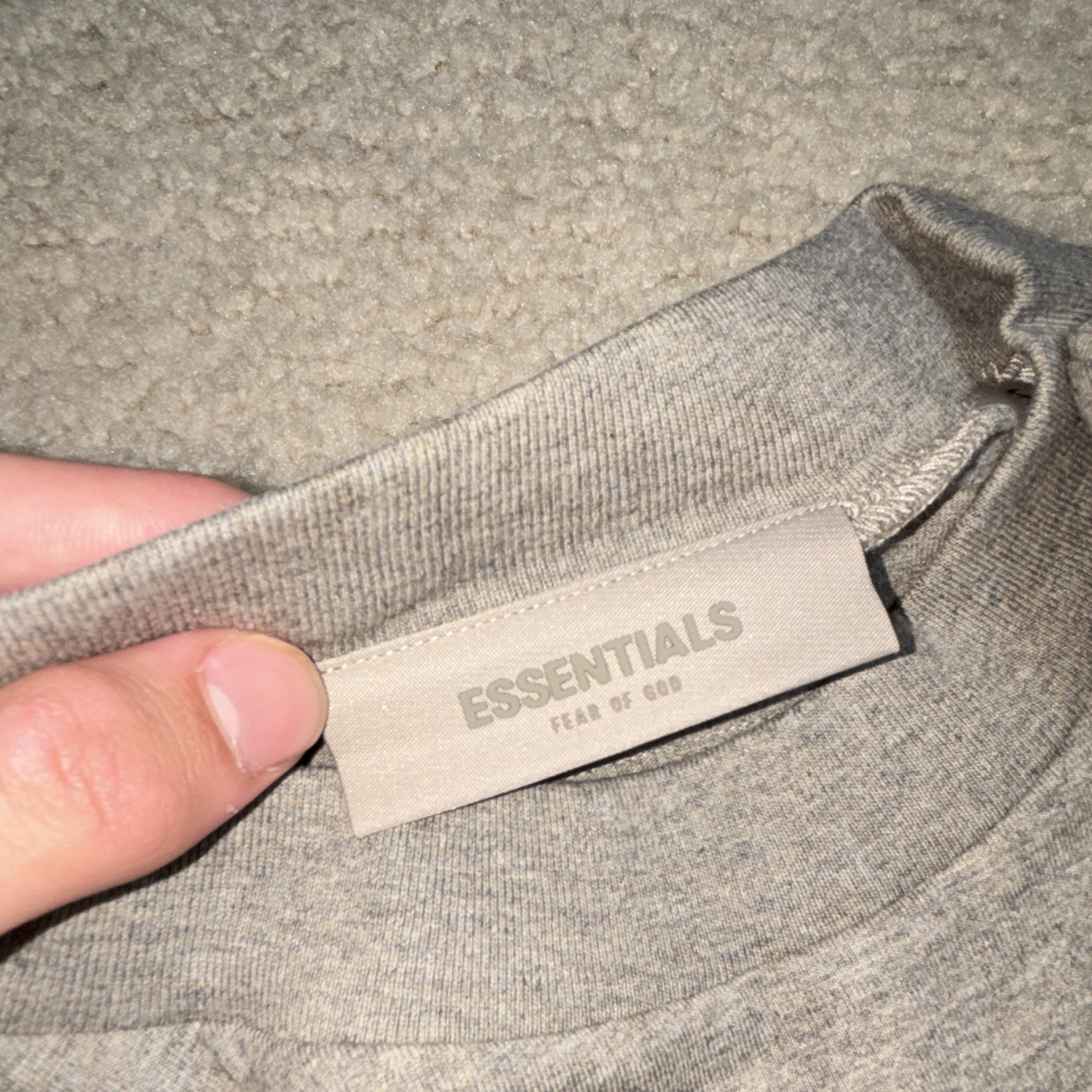 Essentials Fear of God Logo Crew Neck Short Sleeve Gray T-Shirt Men’s S gallery