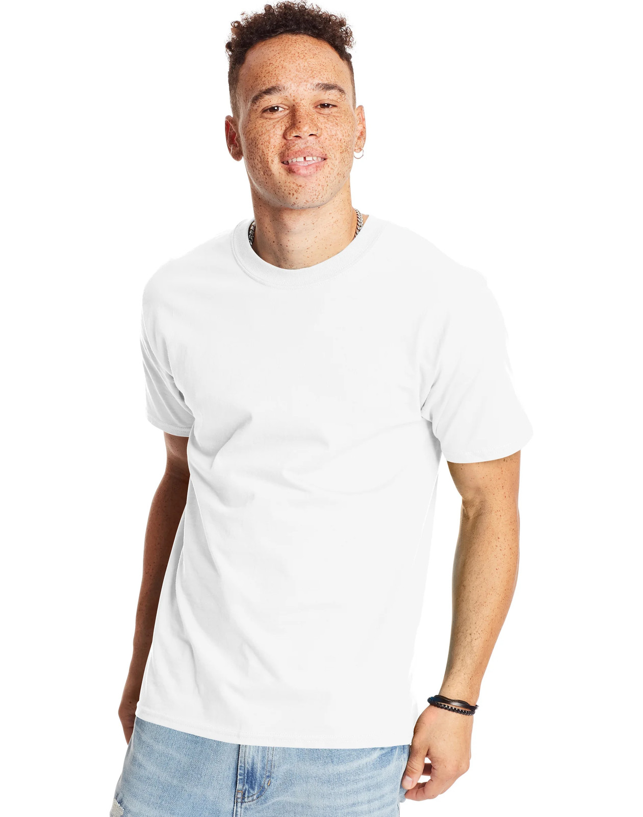 Hanes T-Shirt 2-Pack Men's Beefy Short Sleeve Crewneck Ring Spun Cotton S-5XL gallery