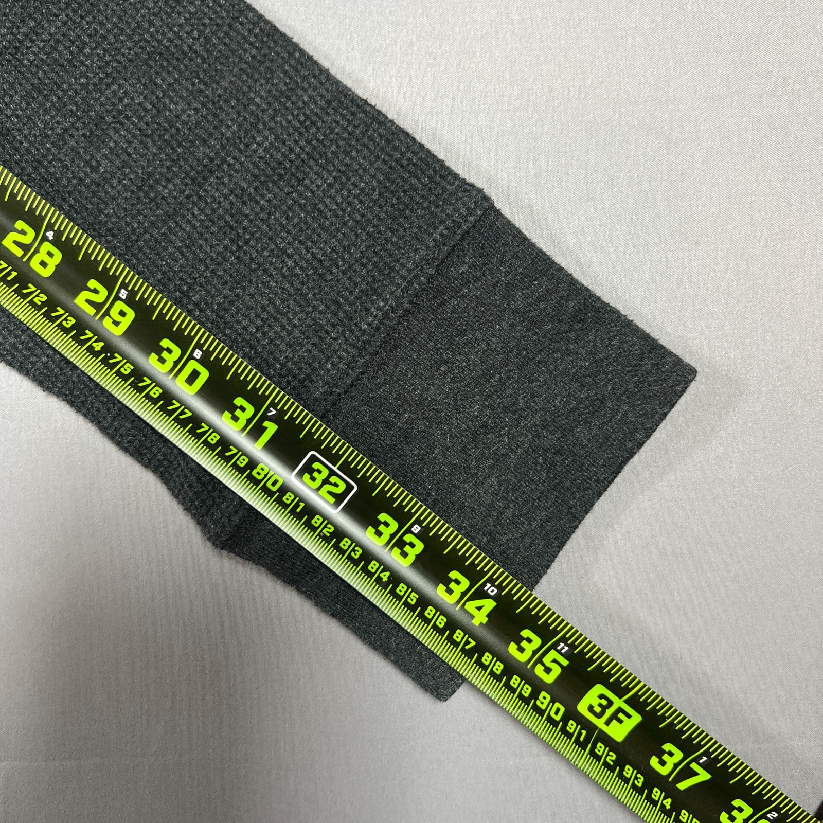 Merona Thermal Shirt Mens Large Charcoal Gray Cotton Waffle Knit Raglan Sleeve gallery