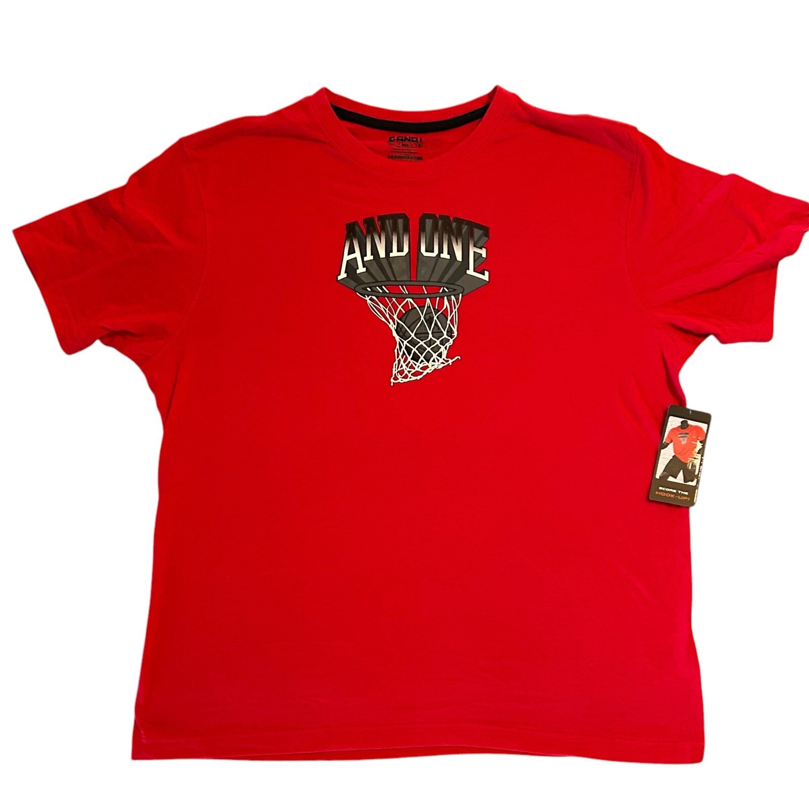 NEW With Tags AND1 Basketball Retro Style Red Graphic T-Shirt Men’s XL